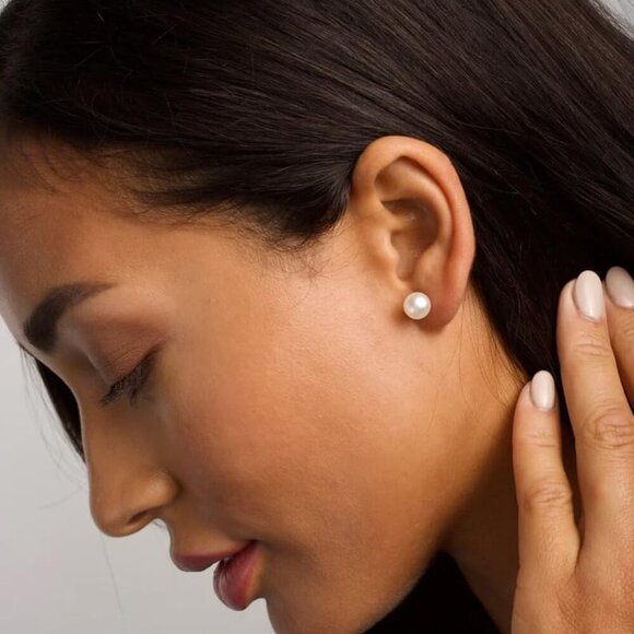 JINERA 5 Pairs Pearl Earrings Set - Gold & Silver - Picture 3 of 8